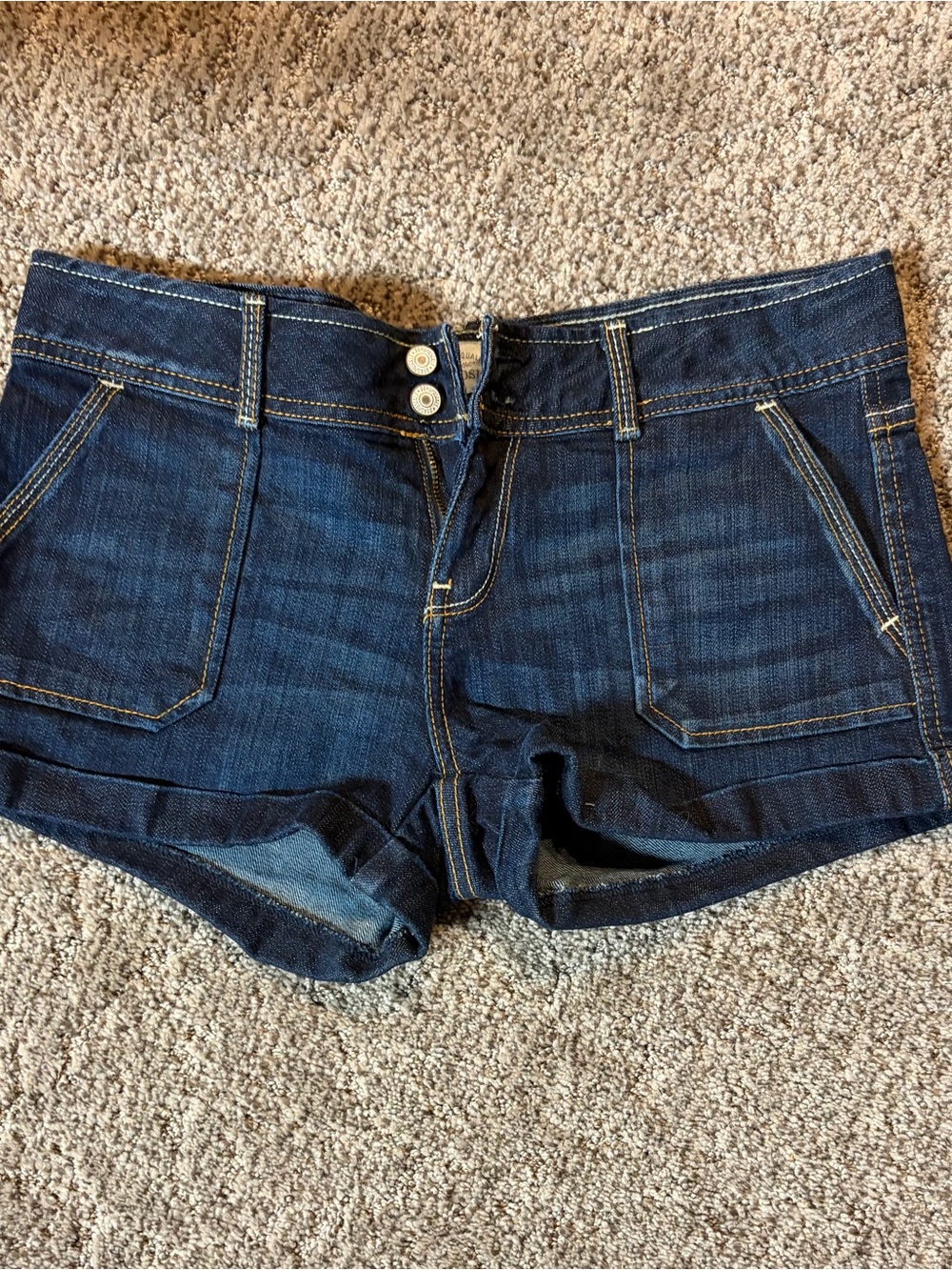 Aeropostale Dark Blue Denim Shortie Shorts